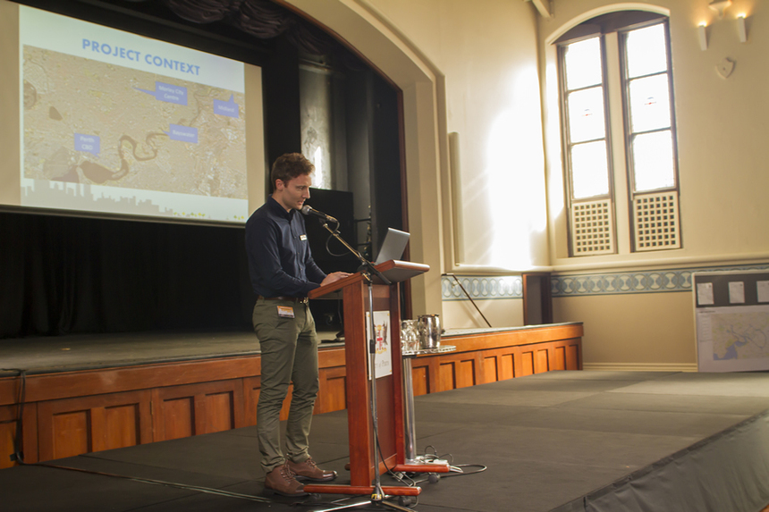 Day 1: Andrew McClurg, Planning Officer Bike Boulevards, Department of Transport WA, talks about the before and after studies conducted on Perths first Bike Boulevard.