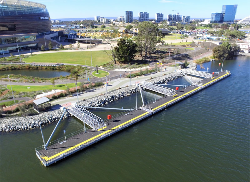 Burswood Jetty completion - aerial view