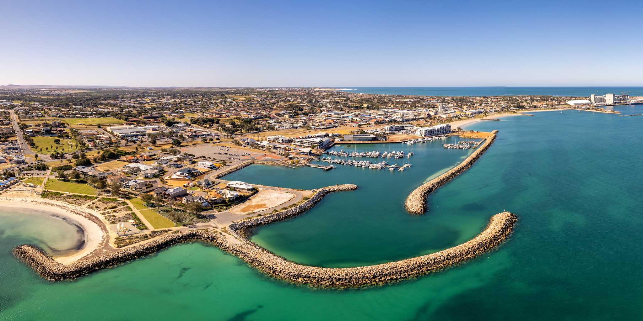 Aerial photo of the Geraldton Batavia Coast Marina