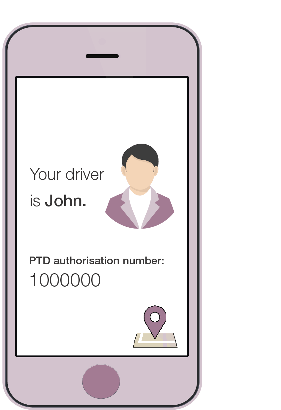 PTD authorisation number displayed in app