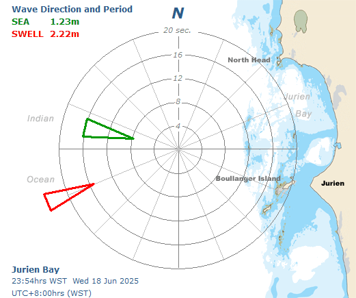 Jurien Bay sea and swell directional graph