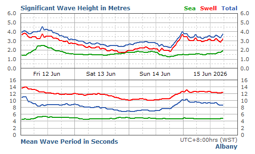 Albany significant wave height graph