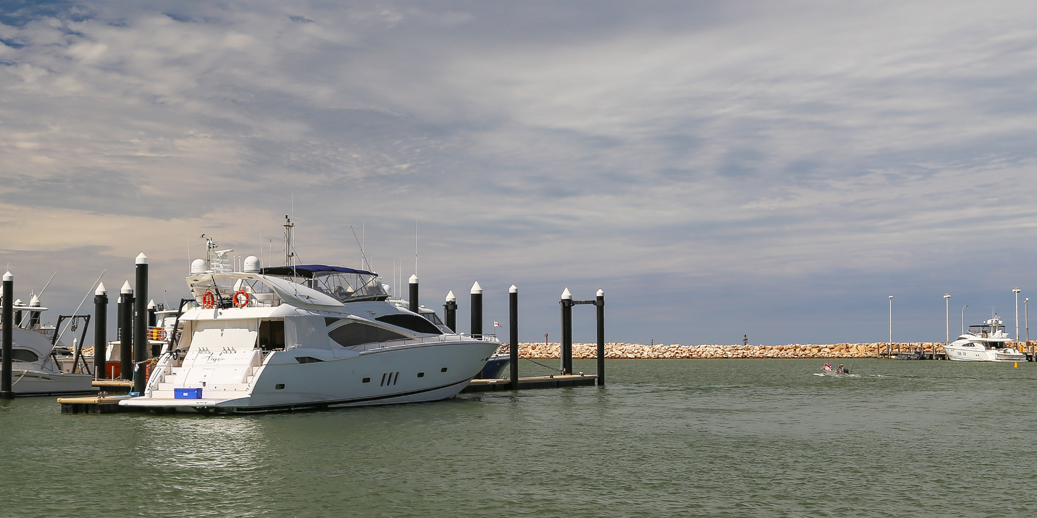 Boats pens at the Exmouth Boat Harbour