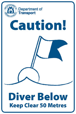 Caution! Diver below sticker