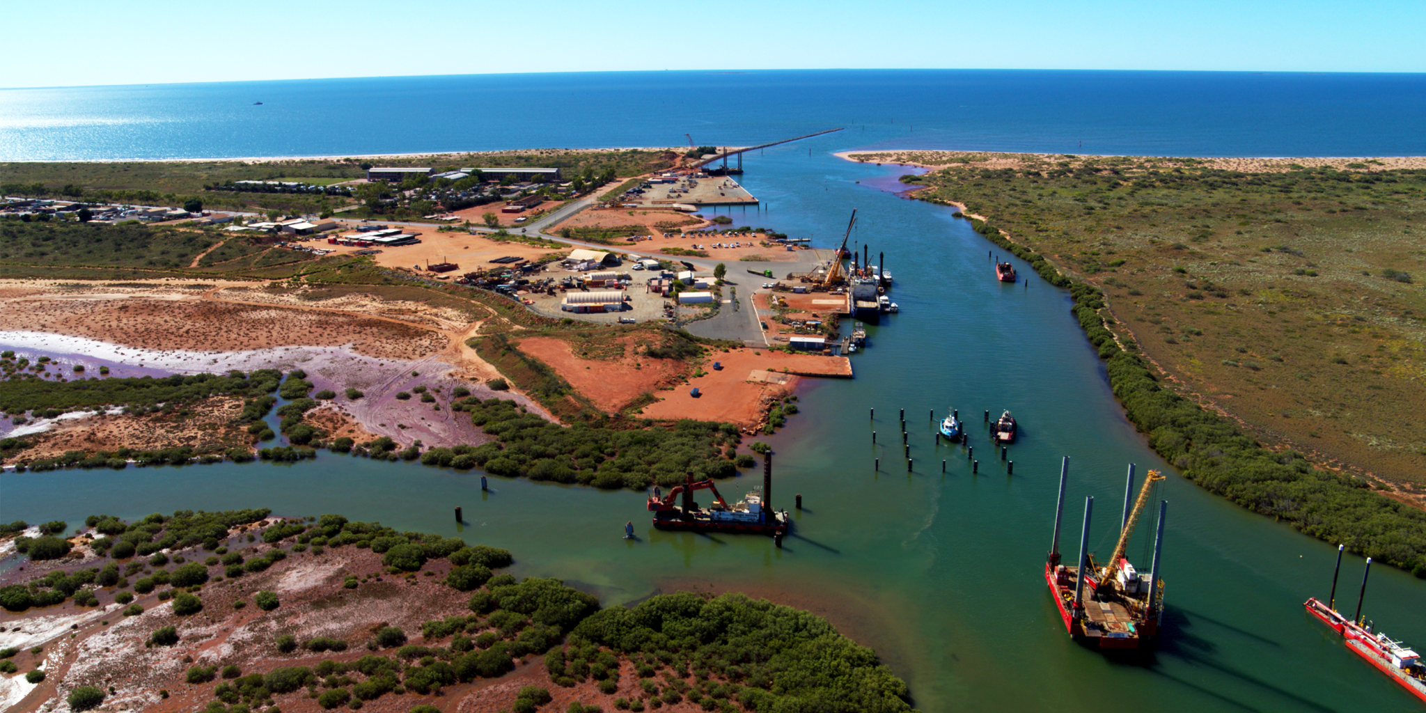 Aerial photo of the Onslow Beadon Creek Maritime Facility
