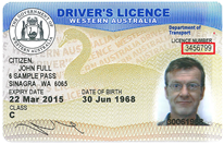 WA Driver's licence card front sample