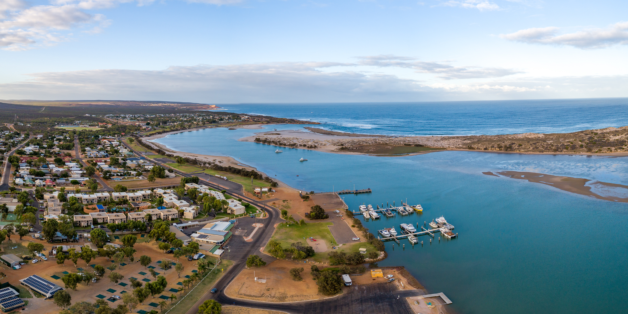 Aerial photo of the Kalbarri Maritime Facility