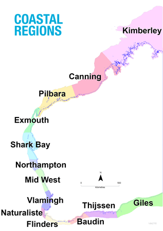 Map showing sediment regions across WA.