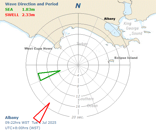 Albany sea and swell directional graph