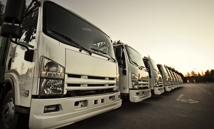 A fleet of commercial vehicles