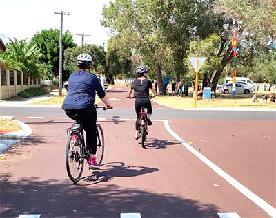 Cyclists on Bridson St