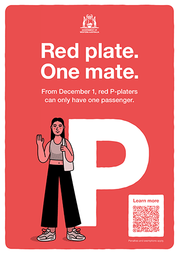 Red plate. One mate. Poster