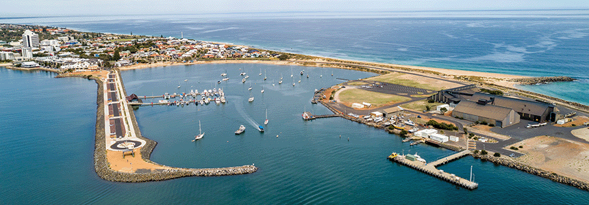 Aerial photo of Casuarina Boat Harbour