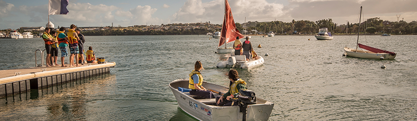 Marine Education Boatshed students