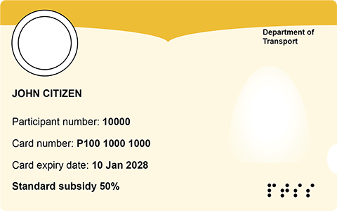 Standard subsidy type yellow card example