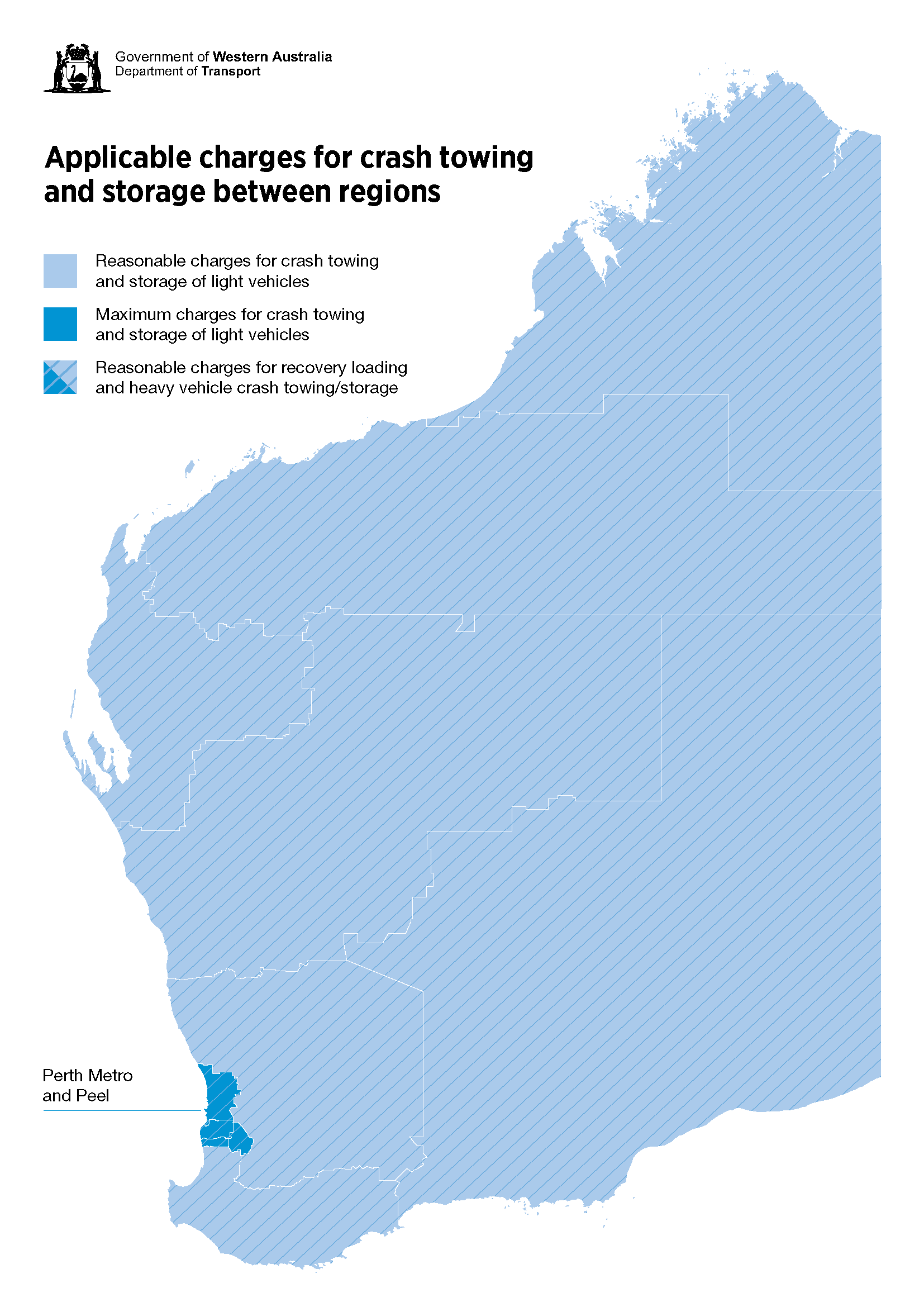 Map of western australia outline perth and peel regions