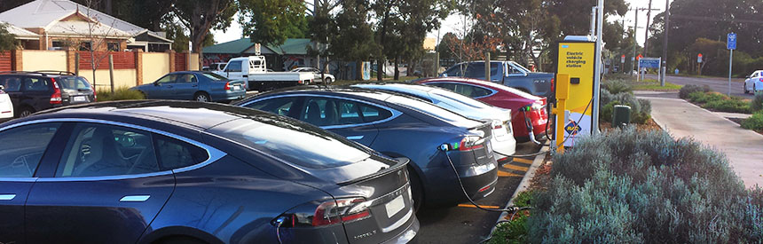 RAC station charging 4 Teslas