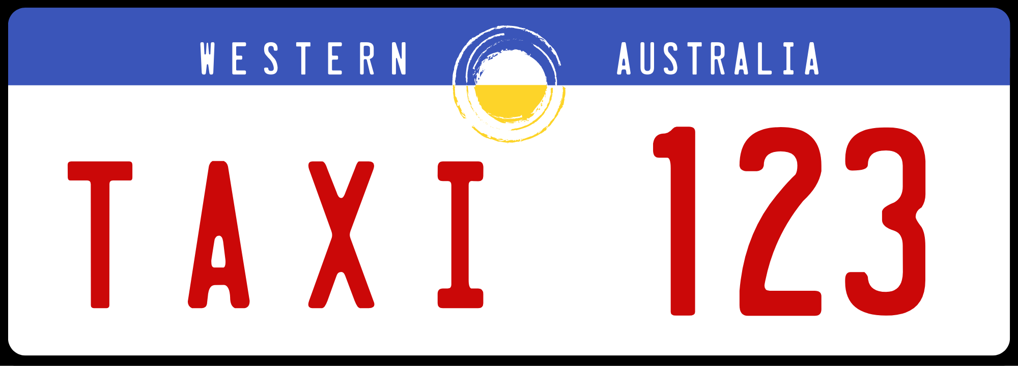 Red Taxi plate illustration